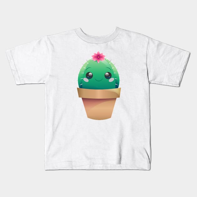 Cute Cactus (in bloom) Kids T-Shirt by spookpuke